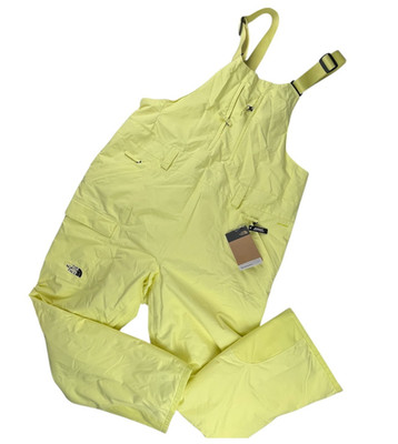 The North Face Freedom Insulated Snow Bibs Womens 1X Long Sun Sprite Yellow NWT