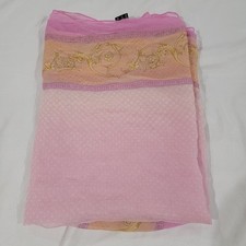 Versace Silk Rectangle Scarf Pink Gold Designer Parisian Euro Summer