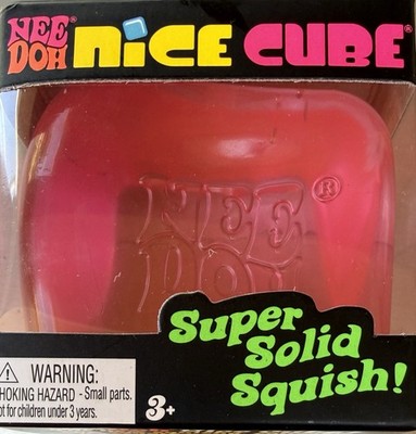 Nee Doh Nice Cube - Super Solid Squish! (Pink) - Brand New/Factory Sealed! 2.25 