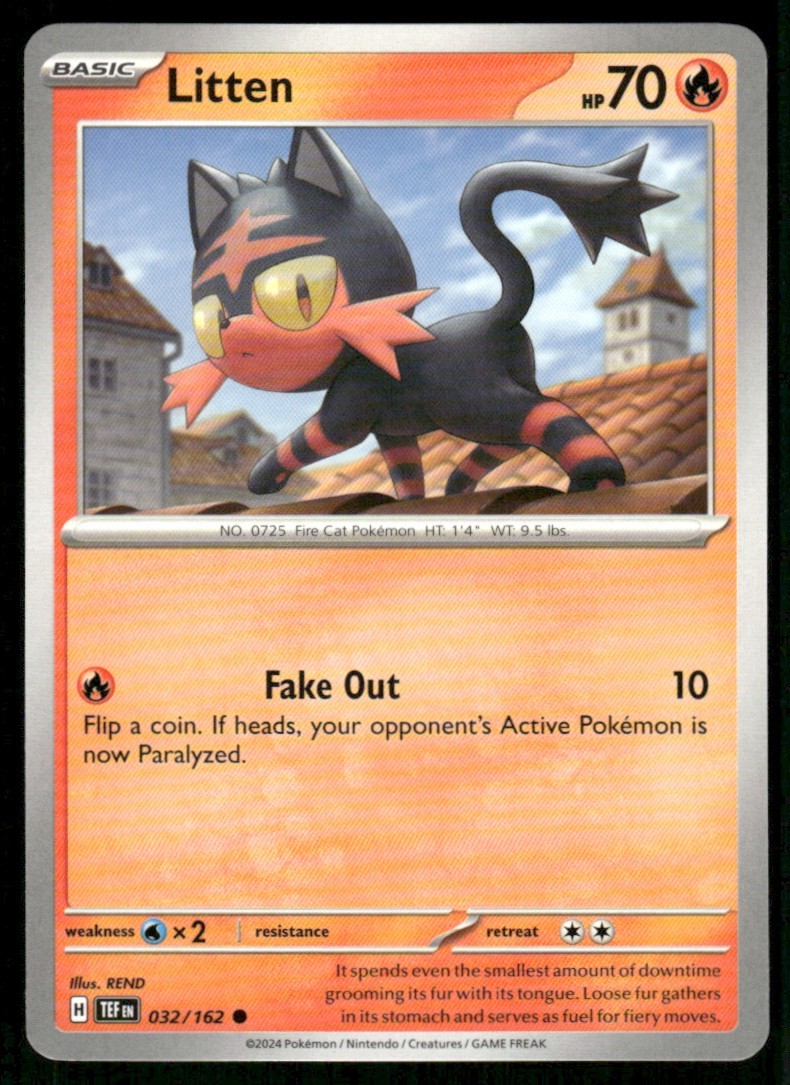 2024 Scarlet & Violet Series - Temporal Forces Litten Common #32