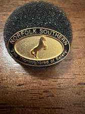 Norfolk Southern Thoroughbred of Safety Enamel Lapel Pin Gold Tone Railroad