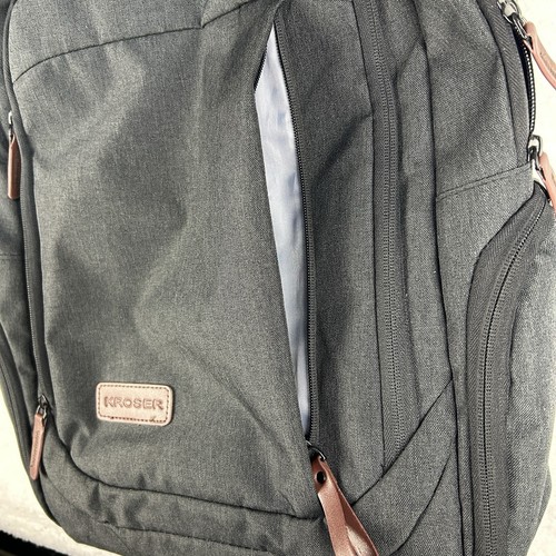 KROSER Laptop Backpack: Fits 17.3 Inch Computer , A-grey-17.3" Padded Back Cargo - Picture 9 of 16