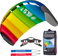 Rainbow Dual Line Stunt Kite - 51" Ready to Fly Outdoor Fun for Ages 8 