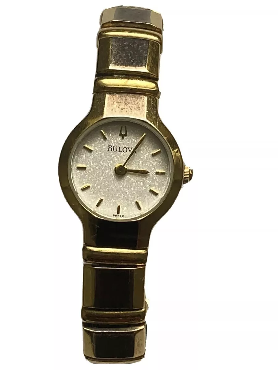 Bulova quartz women s wristwatch Gold Tone White Face A3 New Battery