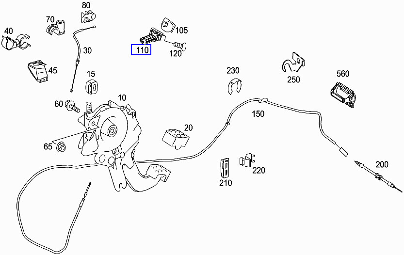 Mercedes W164 W251 Parking Brake Release Handle Guide A2514200177 New