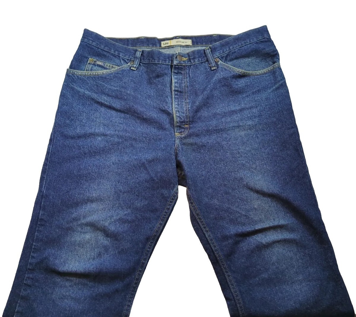 LEE Regular Fit Straight Leg Jeans Men's Size 42x32 31 Indigo Blue