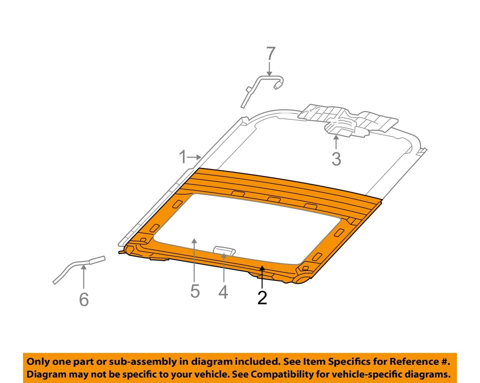 Used Roof Panel Glass fits: 2005 Chrysler Pacifica Grade A Foto 3 de 4
