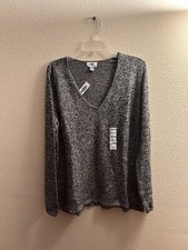 Women s Sweater New XL Beautiful marled gray sweater soft and cozy
