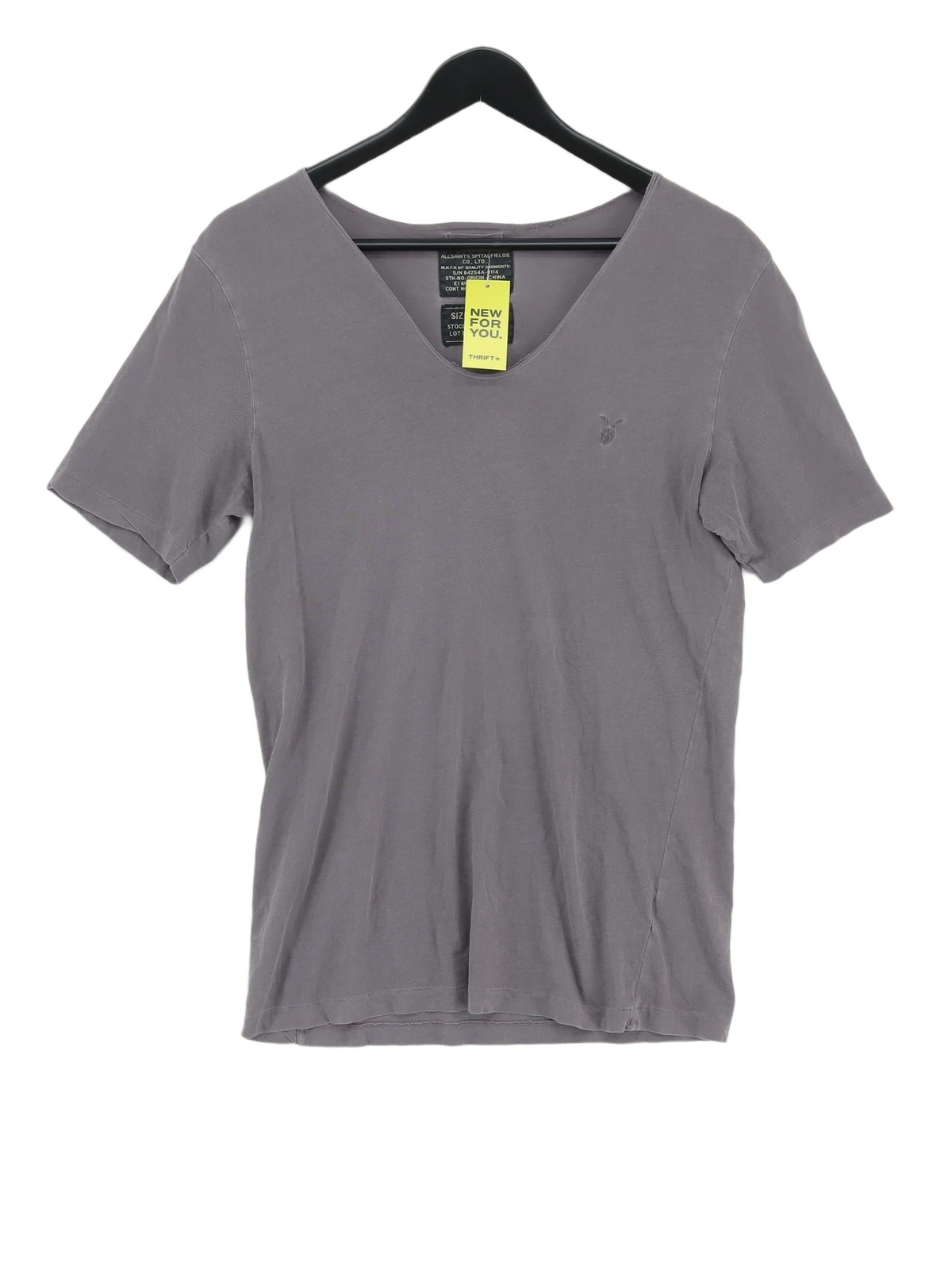 T shirt uomo AllSaints S grigia 100% altra basic