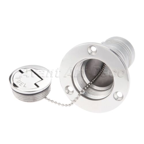 1.5&#034; Boat Yachting Keyless 316 Stainless Steel Deck Fuel Filler Fill Flush Mount