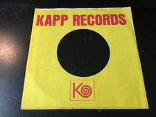 Kapp Records COMPANY SLEEVE for 7" Vinyl 45's VG 