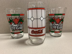 tiffany style coca cola glasses
