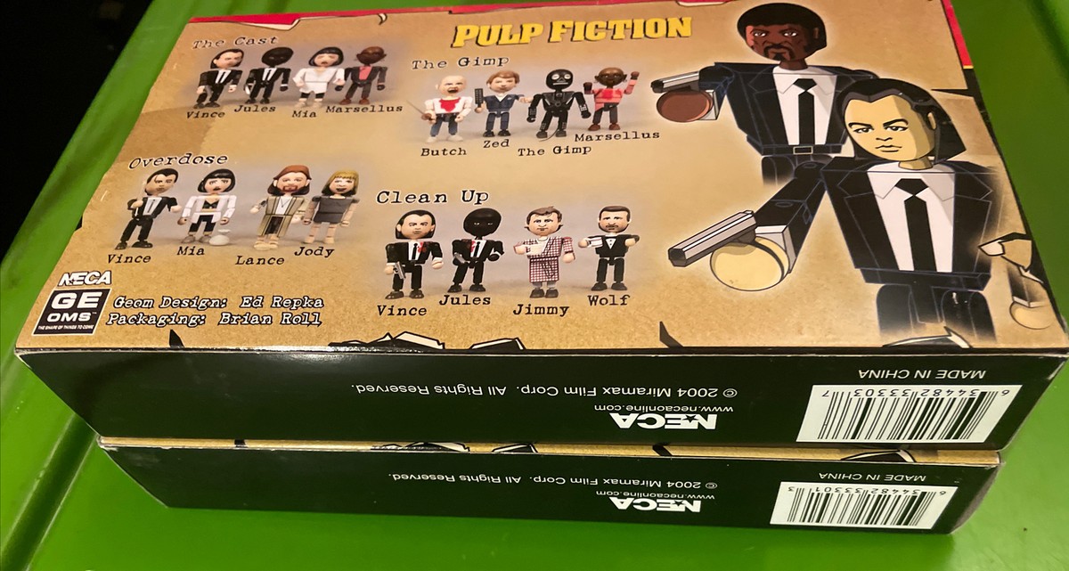 PULP FICTION 2x NECA 2004 GE OMS FIGURES NIB SET OVERDOSE GIMP