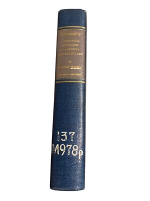 Personality: A Biosocial Approach To Origins & Structure By Gardner Murphy 1947