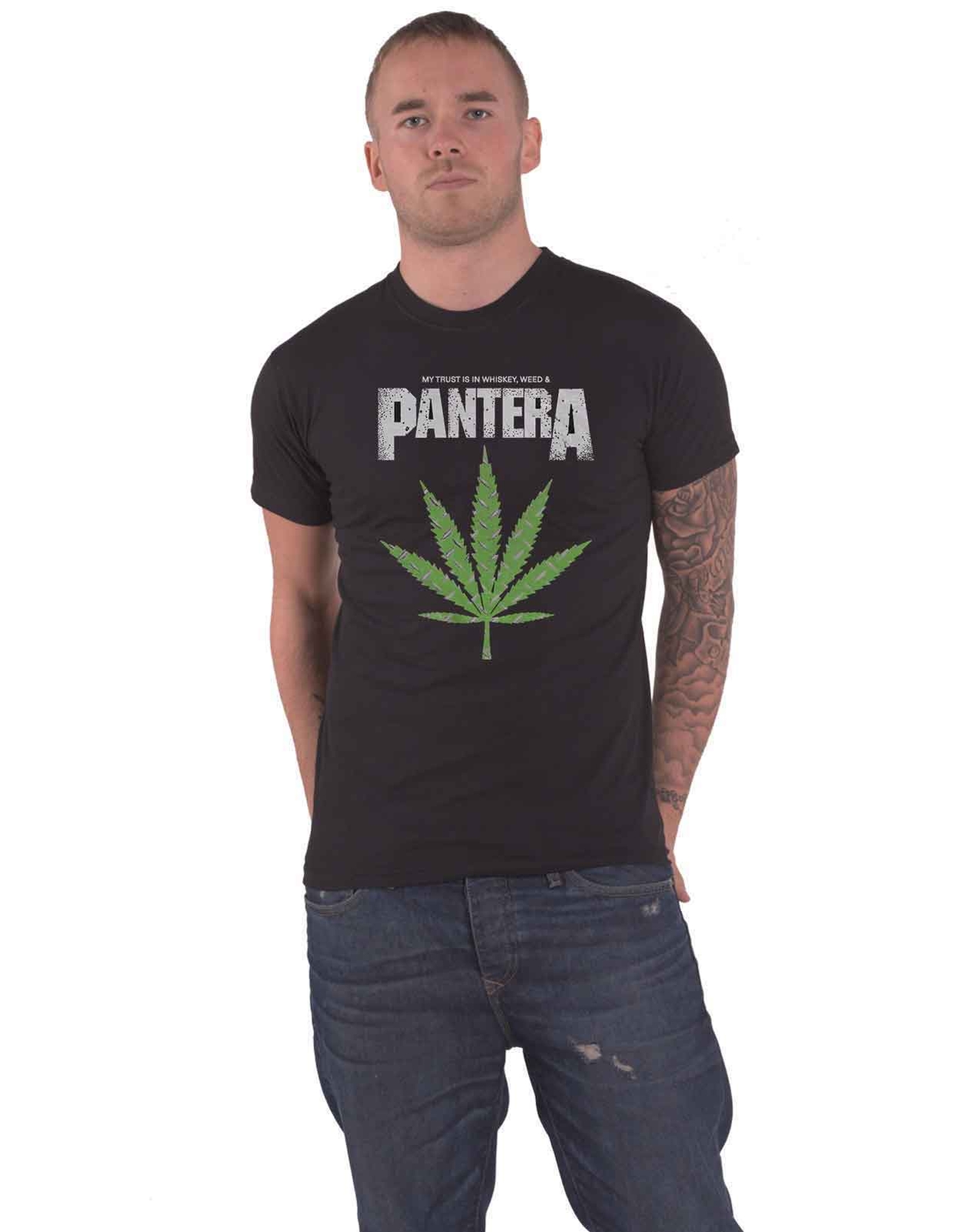 Pantera Whiskey Logo Official Black Mens Band T-Shirt New