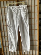 FRESH PRODUCE L WHITE Stretch Broadcloth SAFARI Ankle Pants