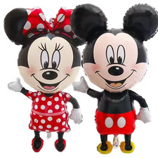 Juego de 2 globos de helio Disney Minnie Mickey Mouse para fiesta de cumpleaños para niños