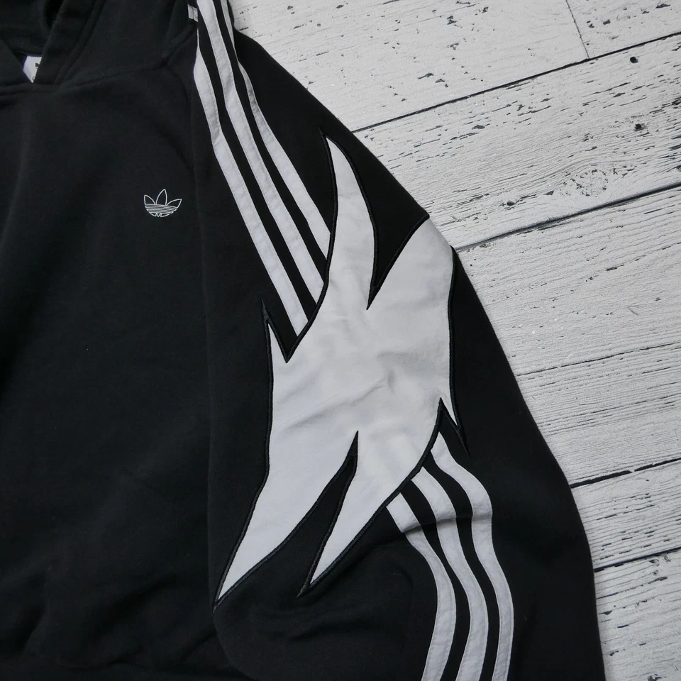 Adidas Fakten Crop Hoodie Womens Size 1X Black Terry Knit Raglan Sleeve Athletic - Image 3 of 4