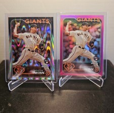 Keaton Winn 2024 Topps Chrome ⚾️ RAYWAVE & PINK REFRACTOR ROOKIE # 208 GIANTS 
