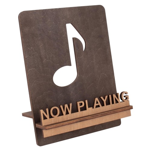 Vinyl Record Holder Now Playing Stand With 3d Design Wood Shelf Retro Display - 第 1/7 張圖片