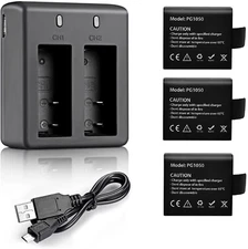 Underwater Camera Rechargeable Battery Dual USB for Akaso Ek7000/Brave 4 Dragon