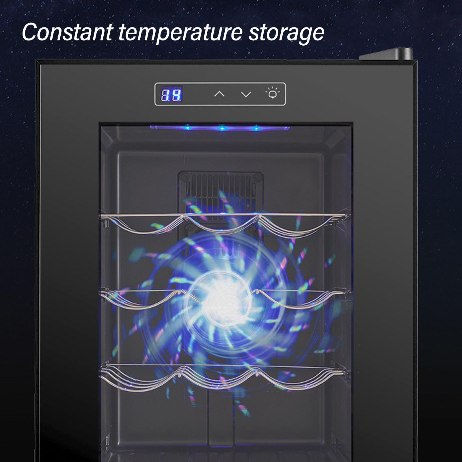 Wine Cooler Refrigerator Fridge Full Glass Door 18 Bottle Wine Storage