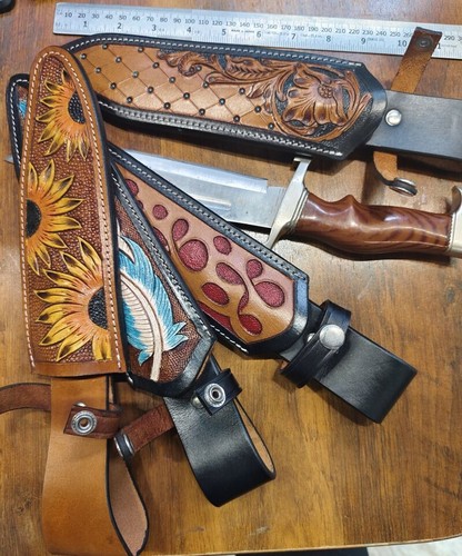 Custom Handmade Damascus Steel Hunting Knife Fixed Blade With Leather Sheath - Picture 48 of 68