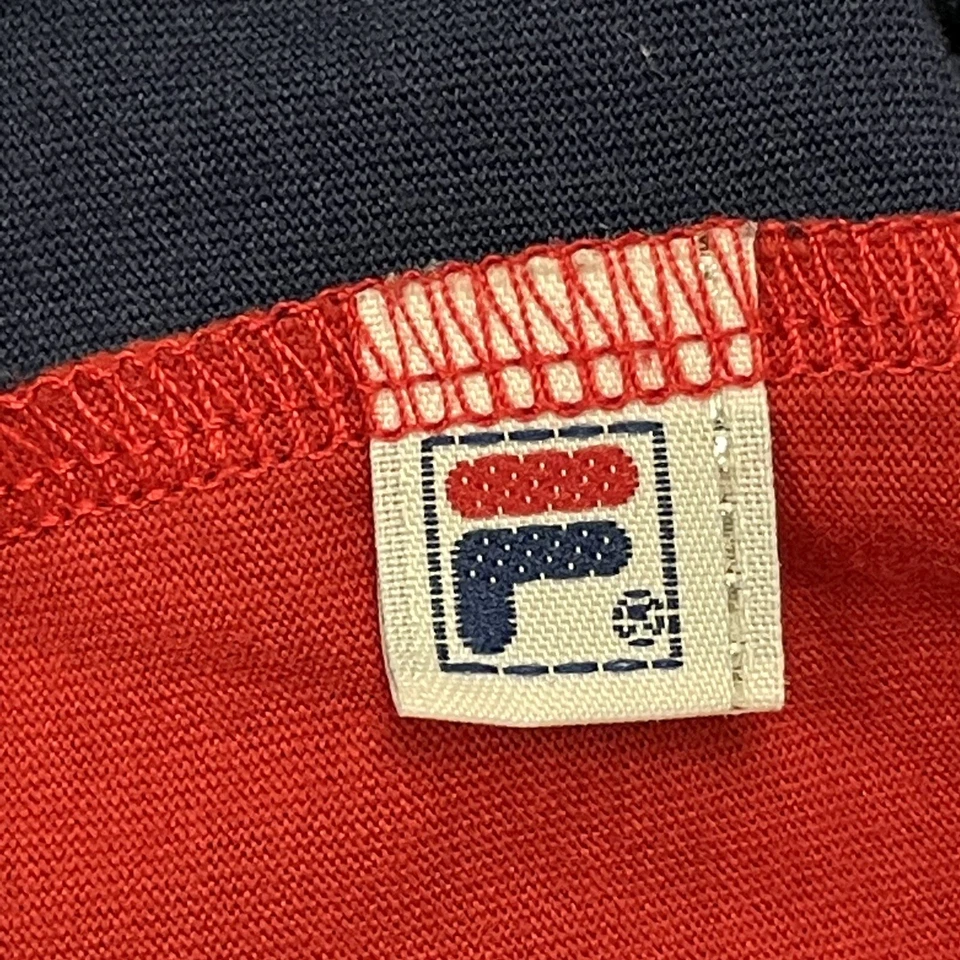 Vtg 80 90's FILA LOGO Red White Blue COLORBLOCK Tank Top Streetwear Muscle Shirt - Image 2 of 4