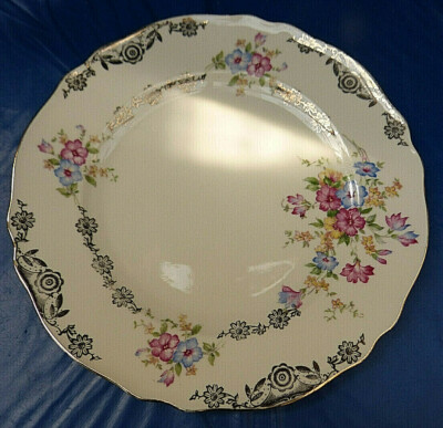 15168. Schöner Teller Kuchenteller Blumen JPM 25 cm