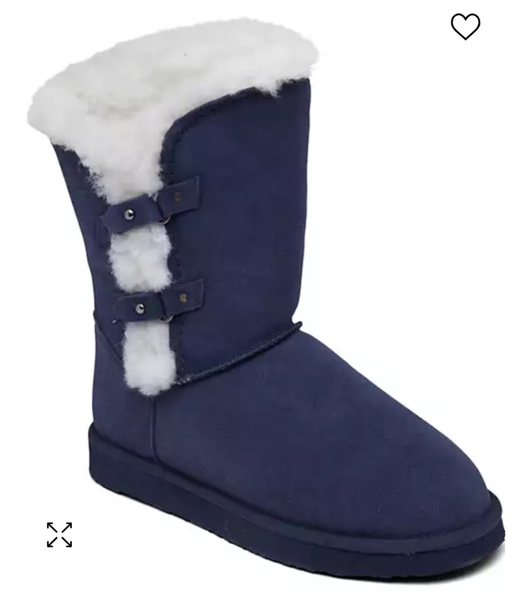 Bearpaw Little Girls Camila Navy Blue Insulated Suede Boots!!(7