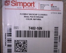SIMPORT Plastic 16mm Flexible Vacucap Closures Polyethylene Natural Caps 6000/CS