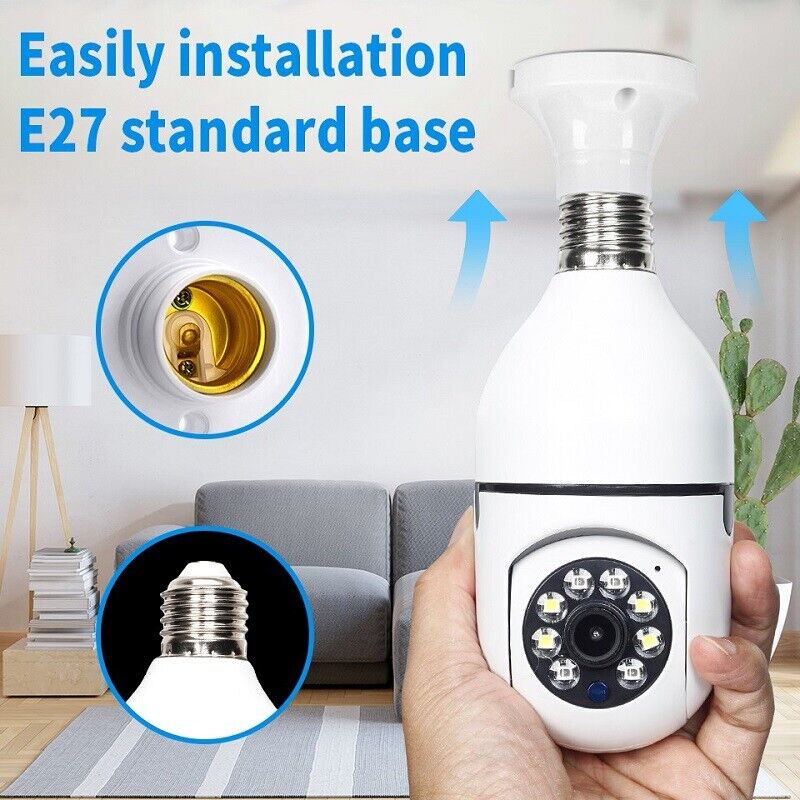 5G 1080P WIFI IP Camera Light Bulb CCTV Wireless HD PTZ Home Security