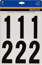 Hillman HILLMAN-842274 842274 3" Peel-Off Black & White Vinyl Numbers Pack 2PK