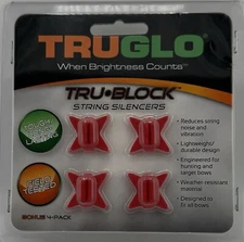 TRUGLO 4pk Tru-Block Red String Silencers 