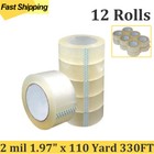12 Rolls Shipping Packaging Box Packing Sealing Tape 2 mil 1.97" x 110 yd 330Ft