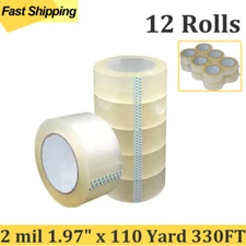 12 Rolls Shipping Packaging Box Packing Sealing Tape 2 mil 1.97" x 110 yd 330FT