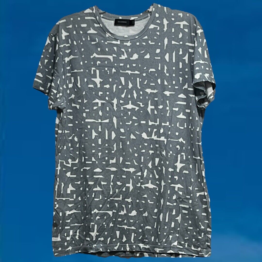 Jil Sander Men's Graffiti Spellout Short Sleeve T-shirt Gray Jil Sander Men's Graffiti Spellout Short Sleeve T-shirt Gray