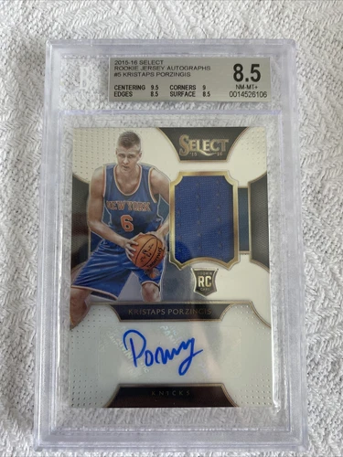 2015-16 Select Kristaps Porzingis Prizm 089/125 Rookie Patch Auto RPA