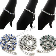 Women's Stone Bling Tennis Chain 5mm, 6mm 10" Anklet Ankle Bracelet RAK59,60