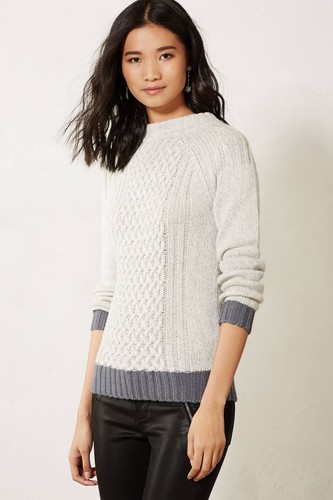 NWT Anthropologie by Angel from the North, Pleated Cardigan, Green, Ivory, Sizes - Picture 2 of 6