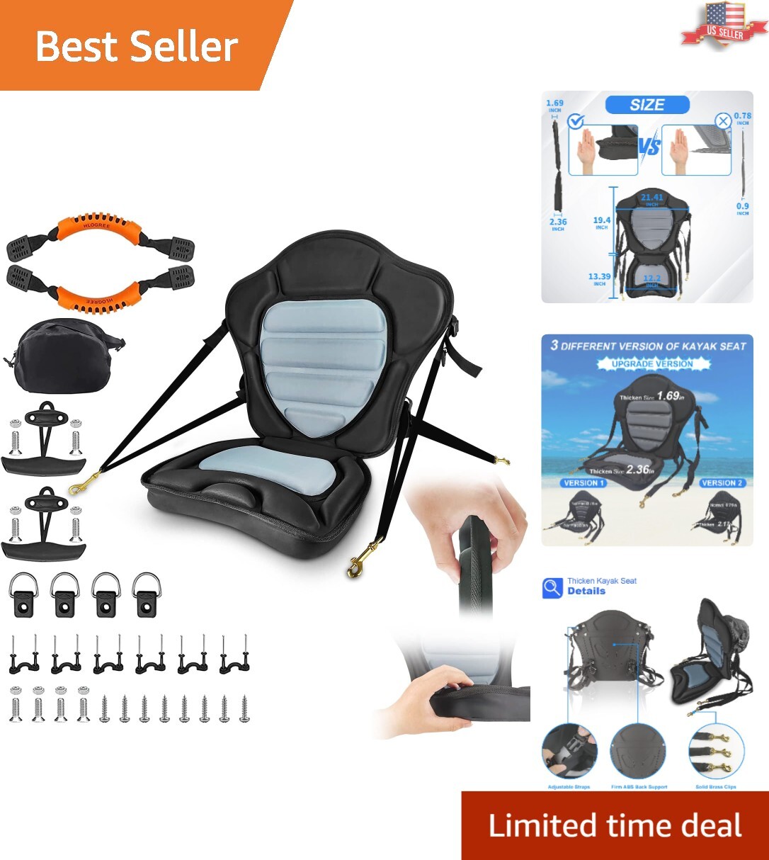 Seat With Thick Padding, Back Support & Complete Accessories