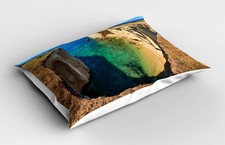 Kopfkissenbezug Chic Kissenhülle Haus Sizilien Panorama-Meer und Grotte