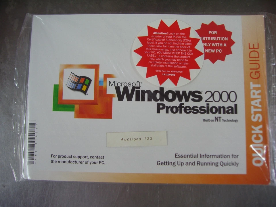 MICROSOFT WINDOWS 2000 PROFESSIONAL w/SP4 FULL OPERATING SYSTEM MS WIN PRO =NEW= - Image 2 of 4