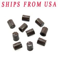 KAISH 10pcs Guitar Amp Effect Pedal Knobs 1/4" Davies 1900H Knob Set Screw Brown