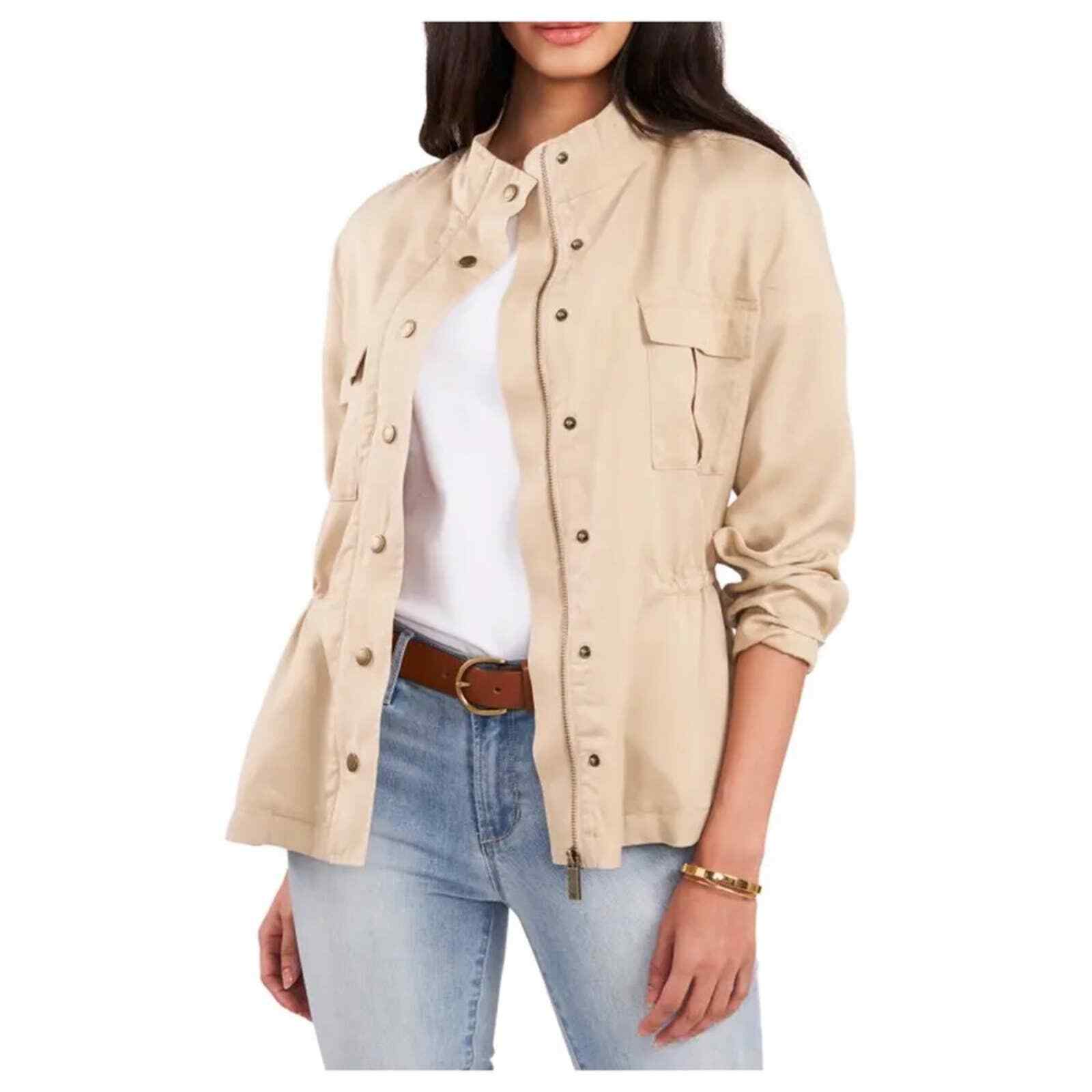 Vince Camuto Utility Jacket In Khaki 