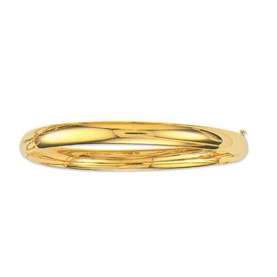 Ganz glänzend Comfort Fit Scharnier Armreif Armband echt 14K Gelbgold 7'' oder 8''