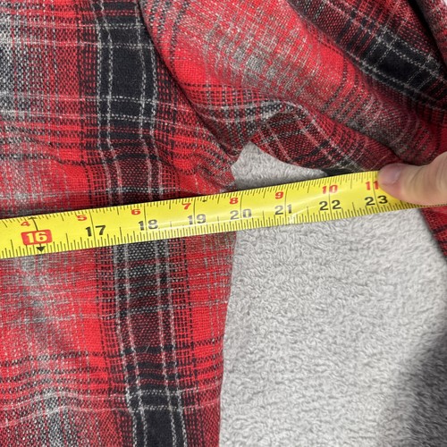 Vintage authentisches Westernhemd für Herren von JC Penny 15-33 rot kariert Perlen Druckknopf Wolle - Bild 12 von 13