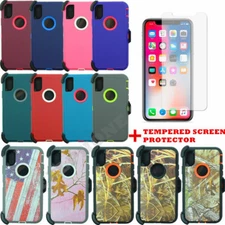 For Apple iPhone X/XS Heavy Duty Defender Case Cover w/(Clip Fits Otterbox)