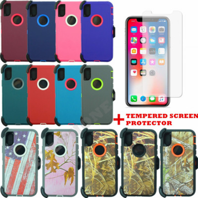 For Apple iPhone X/XS Heavy Duty Defender Case Cover w/(Clip Fits Otterbox)