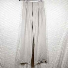 Abercrombie  Fitch Women Trouser Pants Sz XS Short Cream High Rise Wide Leg